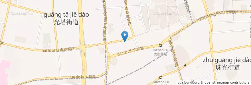 Mapa de ubicacion de 北京派出所 en Çin, Guangdong, 广州市, 越秀区, 北京街道.