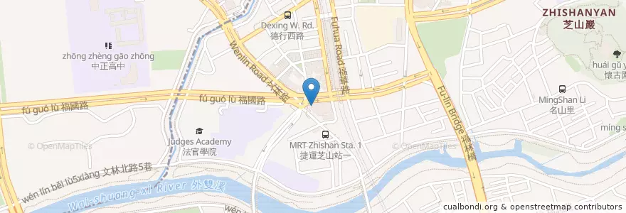 Mapa de ubicacion de 晁日早餐 en تایوان, 新北市, تایپه, 士林區.
