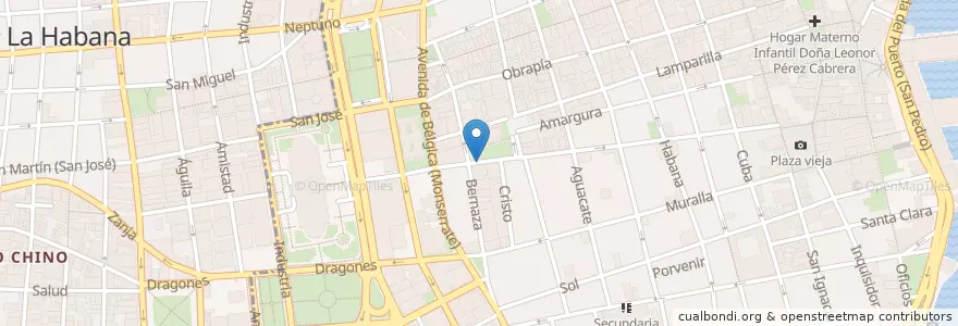 Mapa de ubicacion de El Patchanka en كوبا, La Habana, La Habana Vieja.