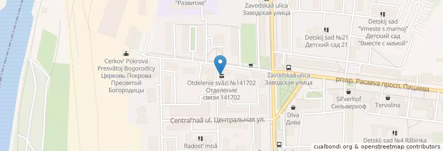 Mapa de ubicacion de Отделение связи №141702 en Russland, Föderationskreis Zentralrussland, Oblast Moskau, Городской Округ Долгопрудный.