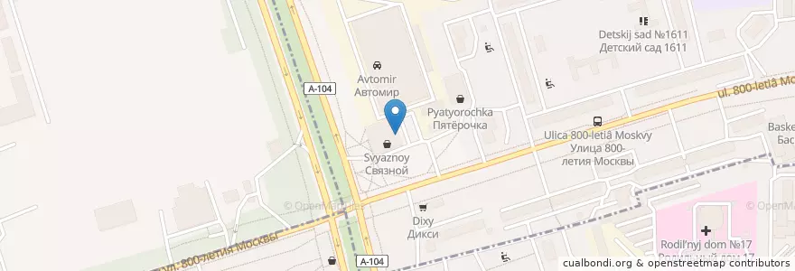 Mapa de ubicacion de Москальян en Rusland, Centraal Federaal District, Moskou, Северный Административный Округ, Район Восточное Дегунино.