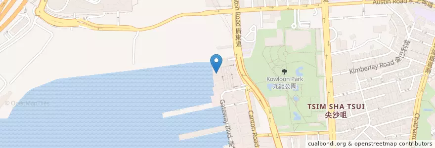 Mapa de ubicacion de 中港城碼頭 China Ferry Terminal en China, Provincia De Cantón, Hong Kong, Kowloon, Nuevos Territorios, 油尖旺區 Yau Tsim Mong District.