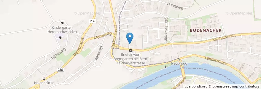 Mapa de ubicacion de Dr. med. Ueli Müller en Switzerland, Bern/Berne, Verwaltungsregion Bern-Mittelland, Verwaltungskreis Bern-Mittelland, Kirchlindach, Bremgarten Bei Bern.