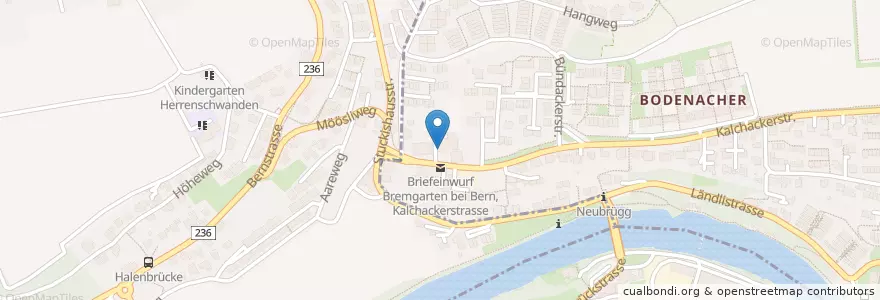 Mapa de ubicacion de Dr. med. Evelyne Bachmann en Schweiz/Suisse/Svizzera/Svizra, Bern/Berne, Verwaltungsregion Bern-Mittelland, Verwaltungskreis Bern-Mittelland, Kirchlindach, Bremgarten Bei Bern.
