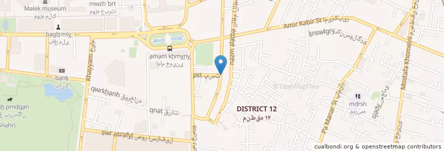 Mapa de ubicacion de ایستگاه پایانه)سعدی جنوبی به سمت پارک ولیعصر( en Iran, Téhéran, شهرستان تهران, Téhéran, بخش مرکزی شهرستان تهران.