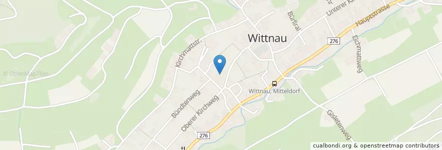 Mapa de ubicacion de Gemeindeverwaltung Wittnau en Schweiz/Suisse/Svizzera/Svizra, Aargau, Bezirk Laufenburg, Wittnau.