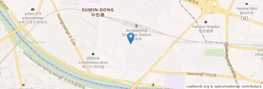 Mapa de ubicacion de 수민동 행정복지센터 en کره جنوبی, بوسان, 동래구, 수민동.