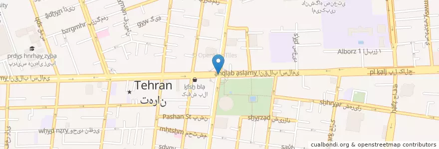 Mapa de ubicacion de چهار راه ولیعصر en Иран, Тегеран, شهرستان تهران, Тегеран, بخش مرکزی شهرستان تهران.