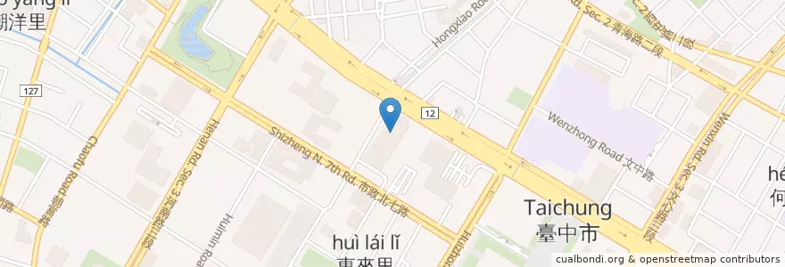 Mapa de ubicacion de 乾杯燒肉居酒屋 en تایوان, تایچونگ, 西屯區.