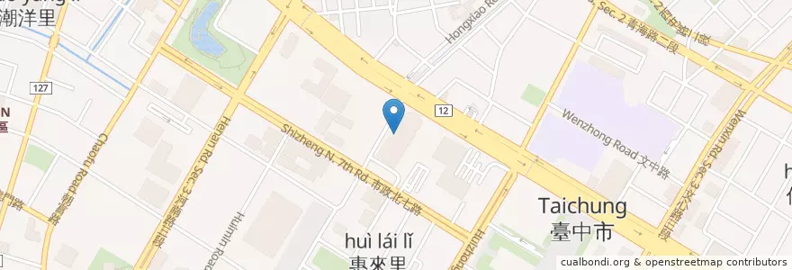 Mapa de ubicacion de 麻佬大 en 타이완, 타이중 시, 시툰 구.