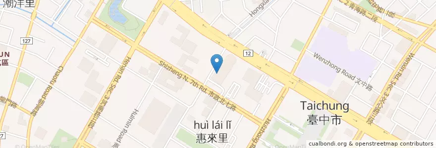 Mapa de ubicacion de COLD STONE en 臺灣, 臺中市, 西屯區.