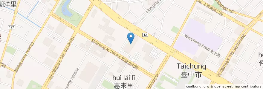 Mapa de ubicacion de 名人坊 en Taiwan, 臺中市, 西屯區.