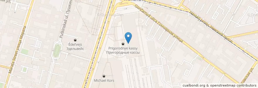 Mapa de ubicacion de Алоэ en Russland, Föderationskreis Nordwest, Oblast Leningrad, Sankt Petersburg, Центральный Район, Округ Лиговка-Ямская.