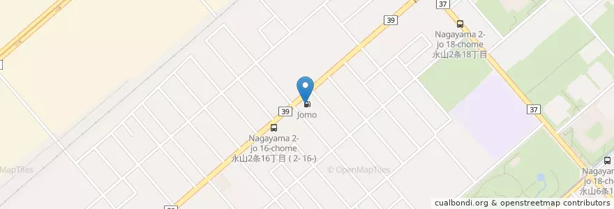 Mapa de ubicacion de Jomo en Jepun, 北海道, 上川総合振興局, 旭川市.