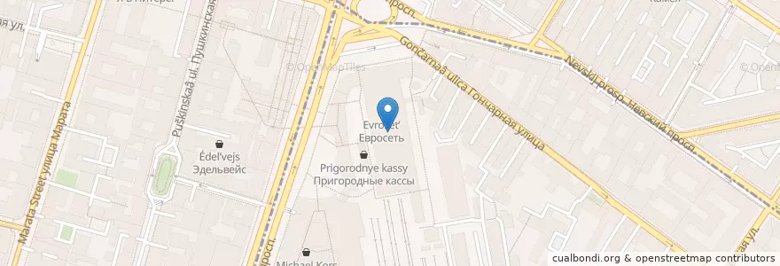 Mapa de ubicacion de Subway en Rusia, Северо-Западный Федеральный Округ, Óblast De Leningrado, San Petersburgo, Центральный Район, Округ Лиговка-Ямская.