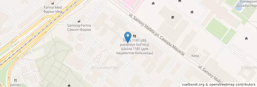 Mapa de ubicacion de Российская детская клиническая больница en Russie, District Fédéral Central, Moscou, Юго-Западный Административный Округ, Обручевский Район.