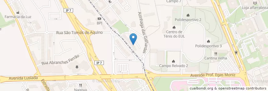 Mapa de ubicacion de Campus Point Café en 葡萄牙, Área Metropolitana De Lisboa, Lisboa, Grande Lisboa, 里斯本, São Domingos De Benfica.