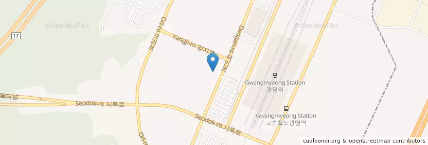 Mapa de ubicacion de 커피빈 en South Korea, Gyeonggi-Do, Gwangmyeong-Si, 만안구.