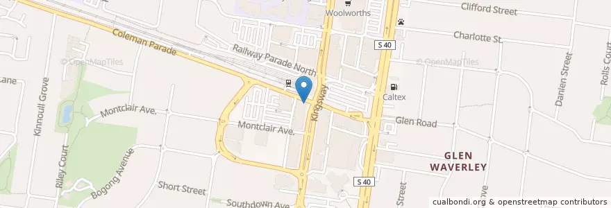 Mapa de ubicacion de Hugo Cafe en オーストラリア, ビクトリア, City Of Monash.