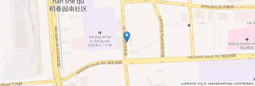 Mapa de ubicacion de 北京同仁堂苏州街店 en 中国, 北京市, 河北省, 海淀区.