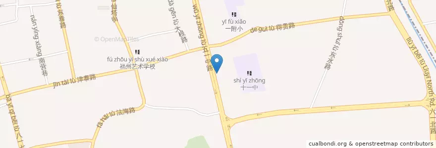 Mapa de ubicacion de 农业银行 en China, Fujian, Fuzhou City, Gulou District.