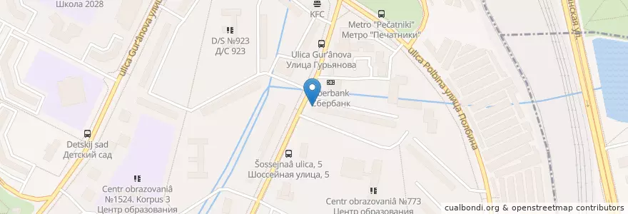 Mapa de ubicacion de Сушиwok en Россия, Центральный Федеральный Округ, Москва, Юго-Восточный Административный Округ, Район Печатники.