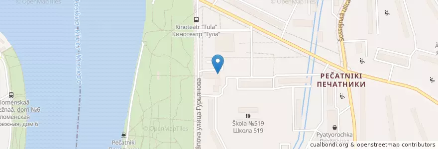Mapa de ubicacion de Папа Джонс en روسيا, Центральный Федеральный Округ, Москва, Юго-Восточный Административный Округ, Район Печатники.