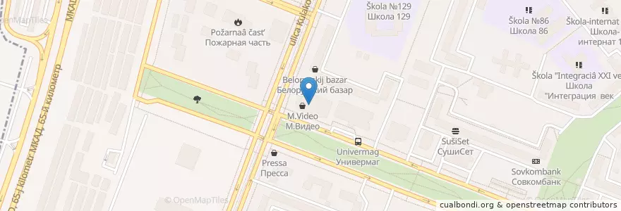 Mapa de ubicacion de Qiwi en Rusland, Centraal Federaal District, Moskou, Северо-Западный Административный Округ, Район Строгино.