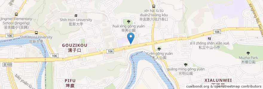 Mapa de ubicacion de 香港大榮燒臘 en Taiwan, 新北市, Taipé, 文山區.