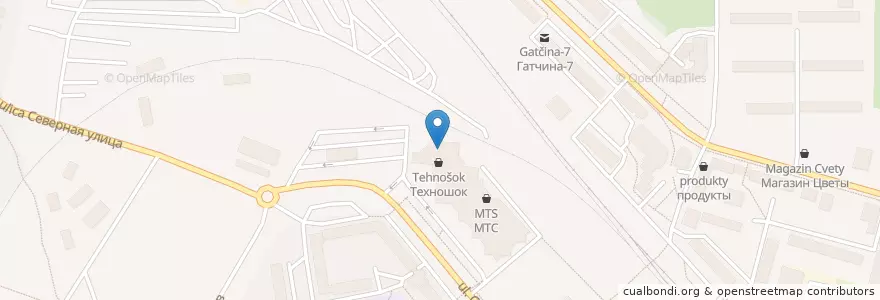 Mapa de ubicacion de Шахерезада en Russia, Northwestern Federal District, Leningrad Oblast, Gatchinsky District, Гатчинское Городское Поселение.