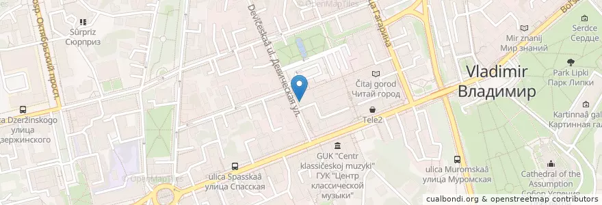 Mapa de ubicacion de Подстава en روسيا, Центральный Федеральный Округ, فلاديمير أوبلاست, Городской Округ Владимир.