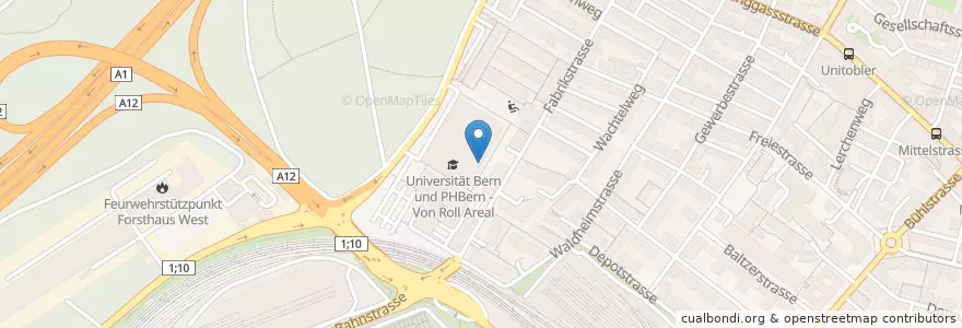 Mapa de ubicacion de Offener Bücherschrank Kulturpromille PHBern en İsviçre, Bern/Berne, Verwaltungsregion Bern-Mittelland, Verwaltungskreis Bern-Mittelland, Bern.
