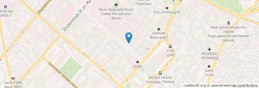 Mapa de ubicacion de Манеж en Russia, South Federal District, Autonomous Republic Of Crimea, Republic Of Crimea, Simferopol District, Simferopol Municipality Council, Simferopol (Urban Okrug).