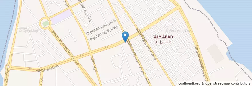 Mapa de ubicacion de بانک ملت en إیران, محافظة بوشهر, مقاطعة بوشهر, بخش مرکزی شهرستان بوشهر, دهستان حومه بوشهر, بوشهر.
