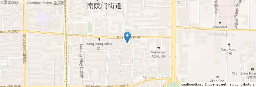 Mapa de ubicacion de Fabou en China, Shaanxi, Xi'an, Beilin District.