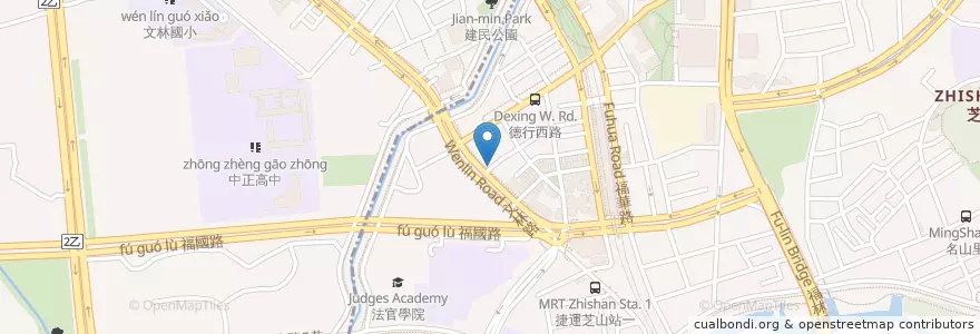 Mapa de ubicacion de 金春發牛肉店 en 타이완, 신베이 시, 타이베이시, 스린 구.
