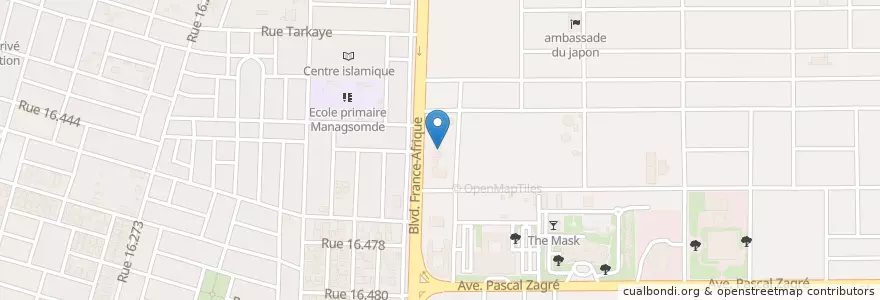 Mapa de ubicacion de Ecobank Ouaga2000 en ブルキナファソ, Centre, Kadiogo, ワガドゥグー.