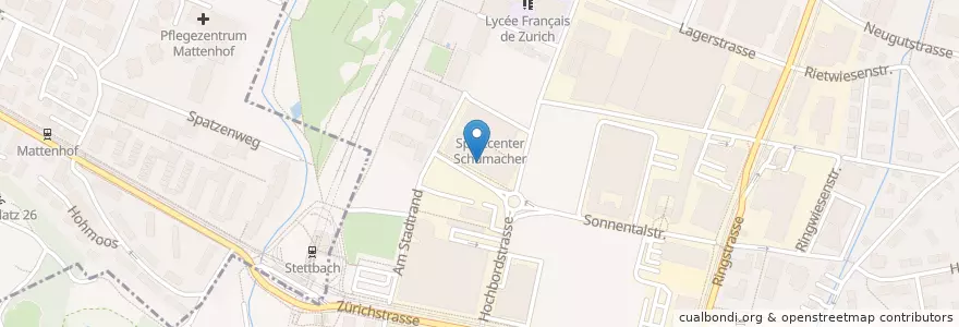 Mapa de ubicacion de Schumacher Bistro en Schweiz, Zürich, Bezirk Uster, Dübendorf.