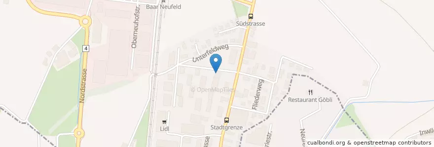 Mapa de ubicacion de Hello World en Suisse, Zoug, Baar.