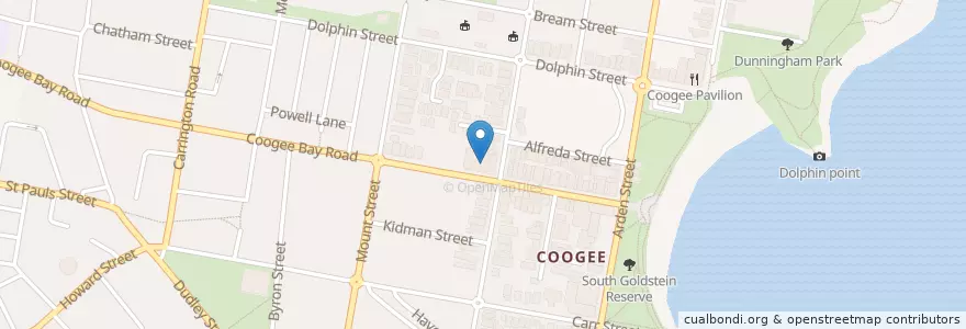 Mapa de ubicacion de Coogee Fine Foods en Avustralya, New South Wales, Sydney, Randwick City Council.