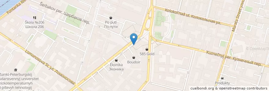 Mapa de ubicacion de Etlon Coffee en Russland, Föderationskreis Nordwest, Oblast Leningrad, Sankt Petersburg, Центральный Район, Владимирский Округ.