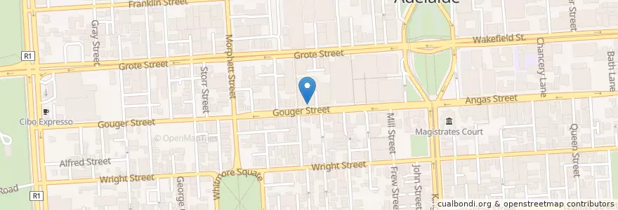 Mapa de ubicacion de Pepper Lunch en Australia, South Australia, Adelaide, Adelaide City Council.