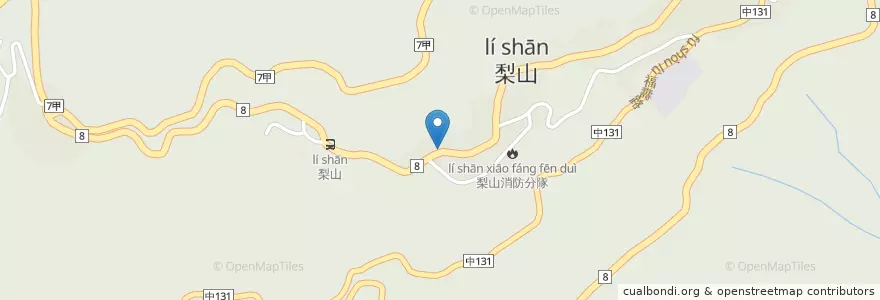 Mapa de ubicacion de 萬國餐廳 en 臺灣, 臺中市, 和平區.