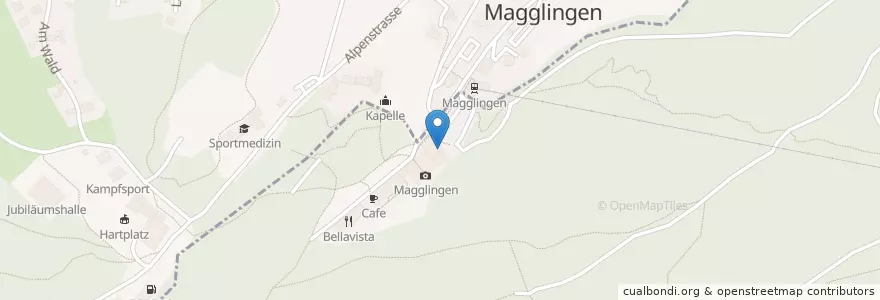 Mapa de ubicacion de Sportmediathek Magglingen en Suisse, Berne, Verwaltungsregion Seeland, Verwaltungskreis Biel/Bienne, Evilard.
