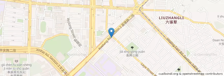 Mapa de ubicacion de 馬路酒場串燒居食 en Taiwan, New Taipei, Taipei, Da'an District.