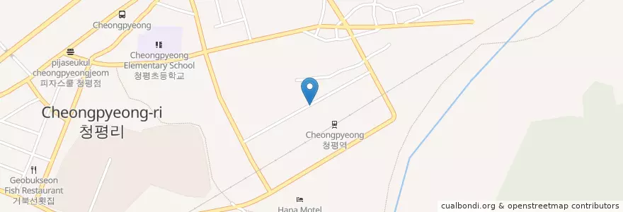 Mapa de ubicacion de 청평역 택시승차장 en 대한민국, 경기도, 가평군.