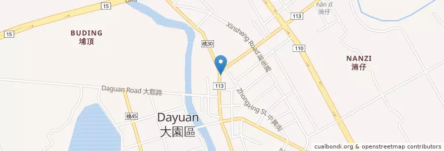 Mapa de ubicacion de 八方雲集 en تايوان, تاو يوان, 大園區.