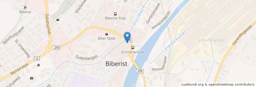 Mapa de ubicacion de Coop Vitality en Schweiz, Solothurn, Amtei Bucheggberg-Wasseramt, Bezirk Wasseramt, Biberist.