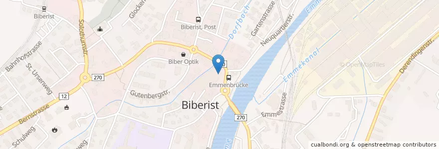 Mapa de ubicacion de Bank Cler en سوئیس, Solothurn, Amtei Bucheggberg-Wasseramt, Bezirk Wasseramt, Biberist.