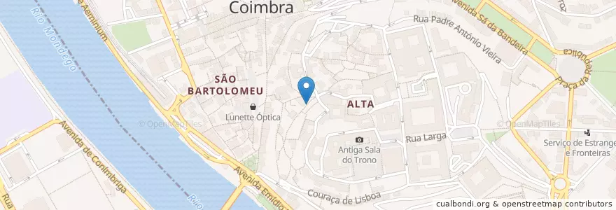 Mapa de ubicacion de Fado Hilario en Португалия, Центральный Регион, Baixo Mondego, Coimbra, Coimbra, Sé Nova, Santa Cruz, Almedina E São Bartolomeu.